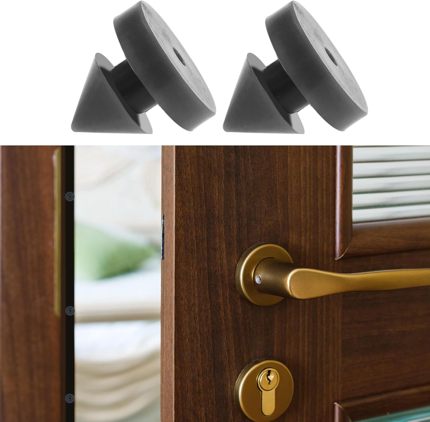 SING F LTD 100Pcs Rubber Door Silencers Hinge Outlet Door Silencer for Metal Frame Doors anti Collision Door Slam Silencer Lubricate the Door Silencer, Black