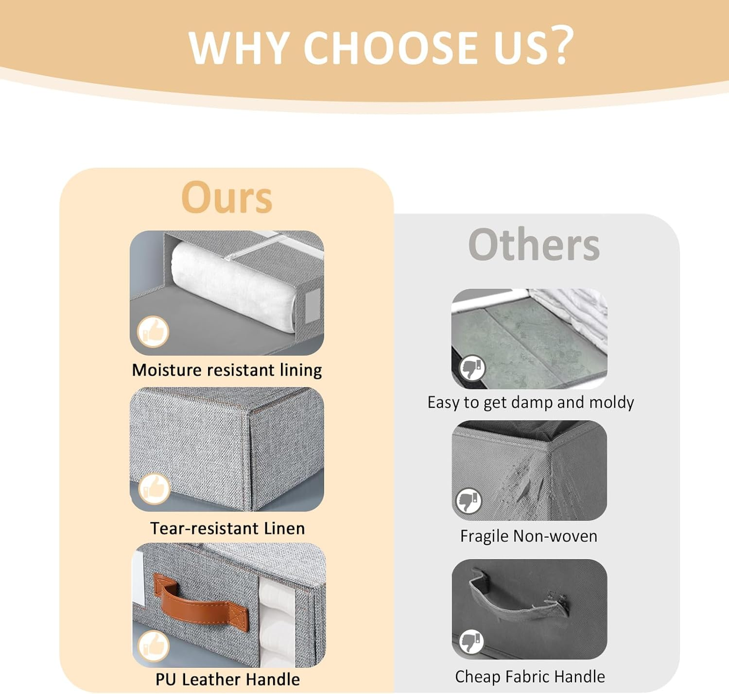 Foldable Bed Sheets Organizers and Storage(King & Queen Size),Linen Fabric Closet Organizers with Window,Folding Bedding Storage Box for Bedsheets and Pillow Cube Organizer (8 Pack Grey) image number 4