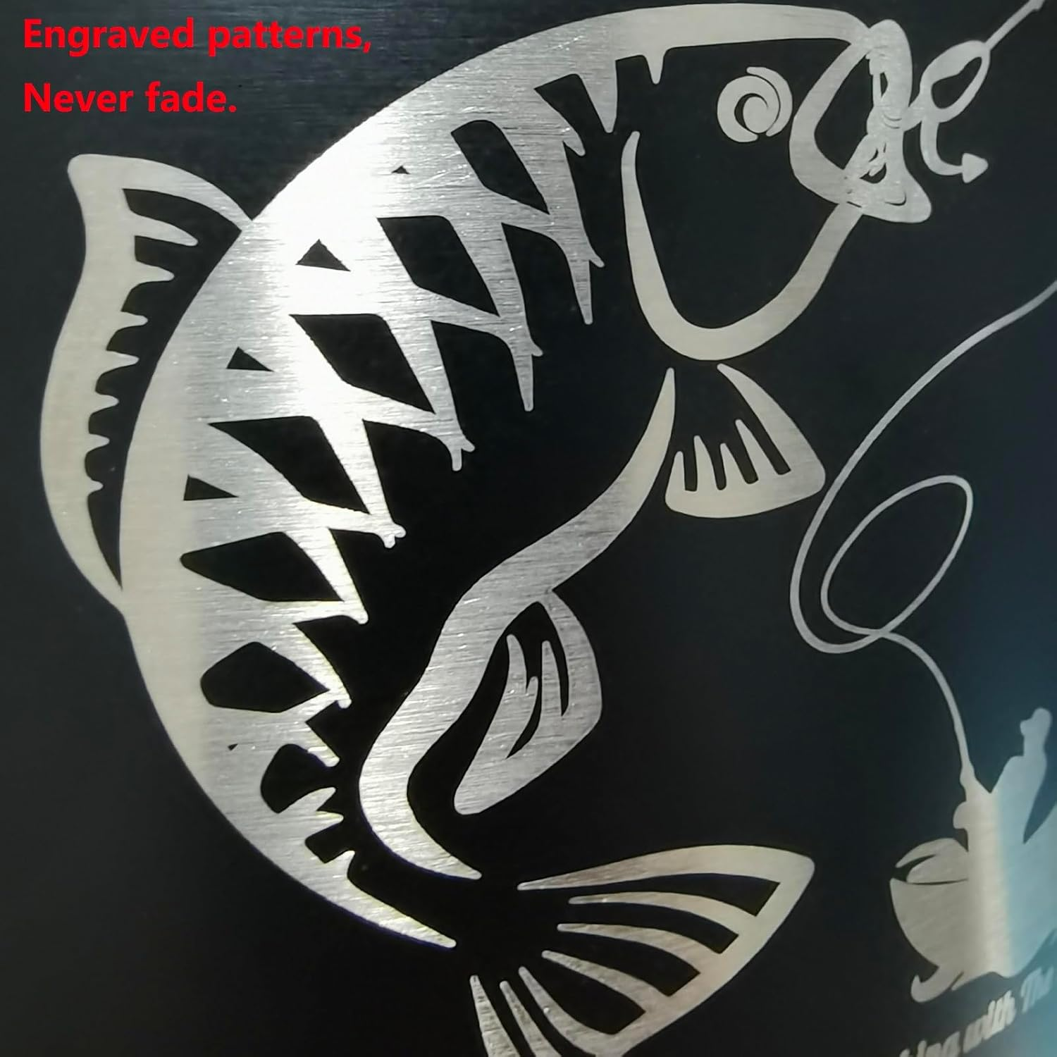 LINES ARTE Medium Go Fishing Urn, 5.7 Inch Black Medium Urns for Human Ashes Adult Male/Dad/Men/Father image number 4