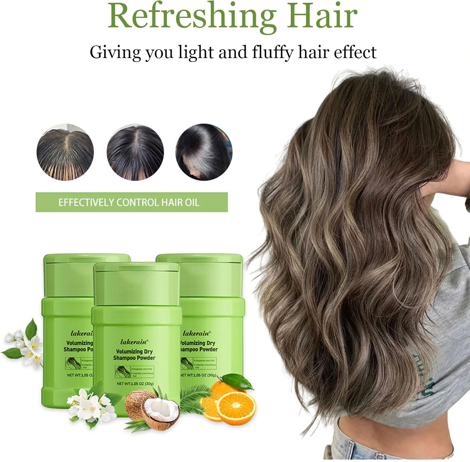 Dry Shampoo Powder for Women & Men，100% Natural & Organic，Travel Hair Styling Powder & Fuller Looking Refreshing (Jasmine) image number 4