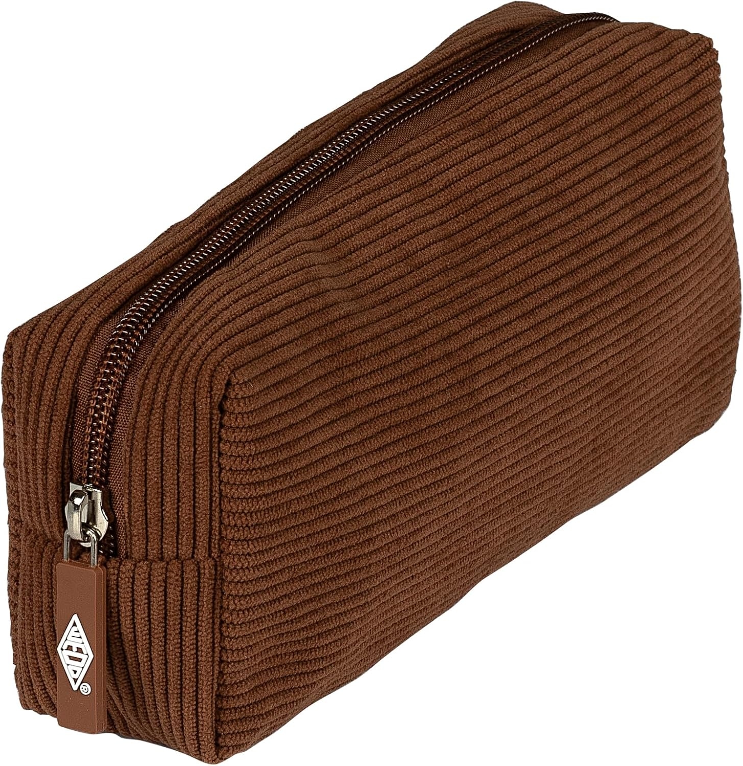 WEDO Cotton Pencil Case in Corduroy Look, School Pencil Case for Pens and Writing Materials, Pencil Case Cord Pistachio