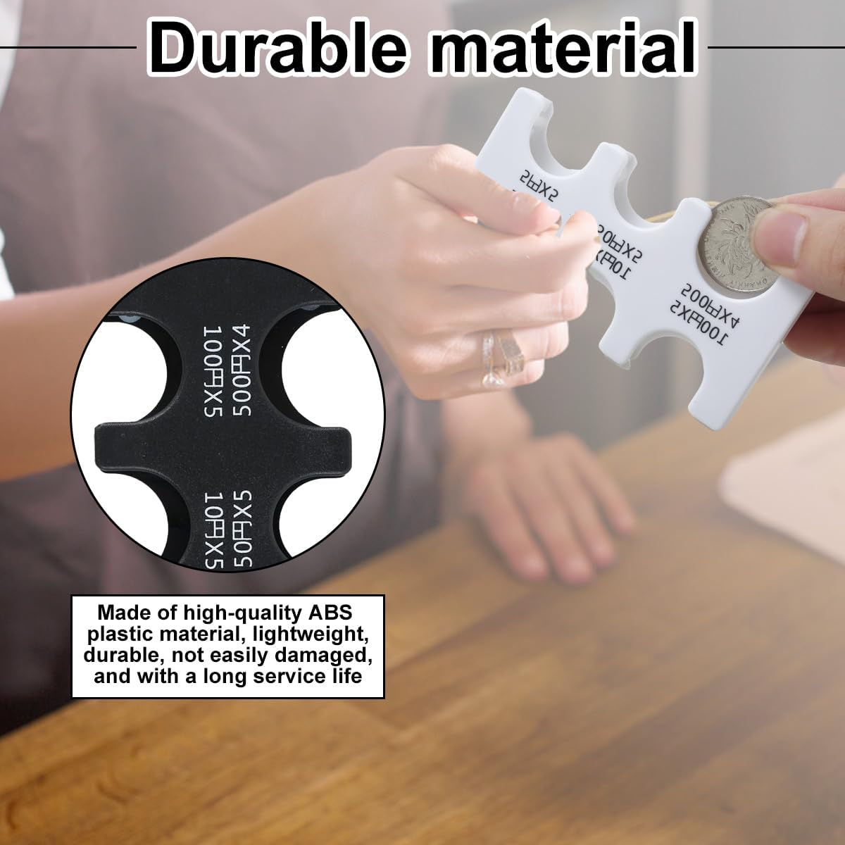 4Pcs Japanese Yen Coin Holder, Portable Yen Coin Case with 6 Slots, Space Saving Yen Coin Organizer and Storage for Coins,Reusable Yen Coin Dispenser for Shopping Travel Women Men image number 3