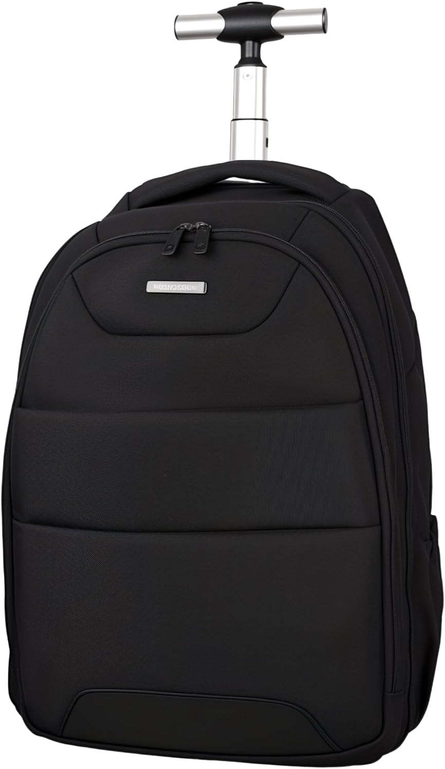 32L Rolling Backpack, Water Resistant Wheeled Backpack, Comfort Casual Durable and Effortlessly to Carry Laptop Books and Documents, Hidden Shoulder Straps for Business Travel image number 3