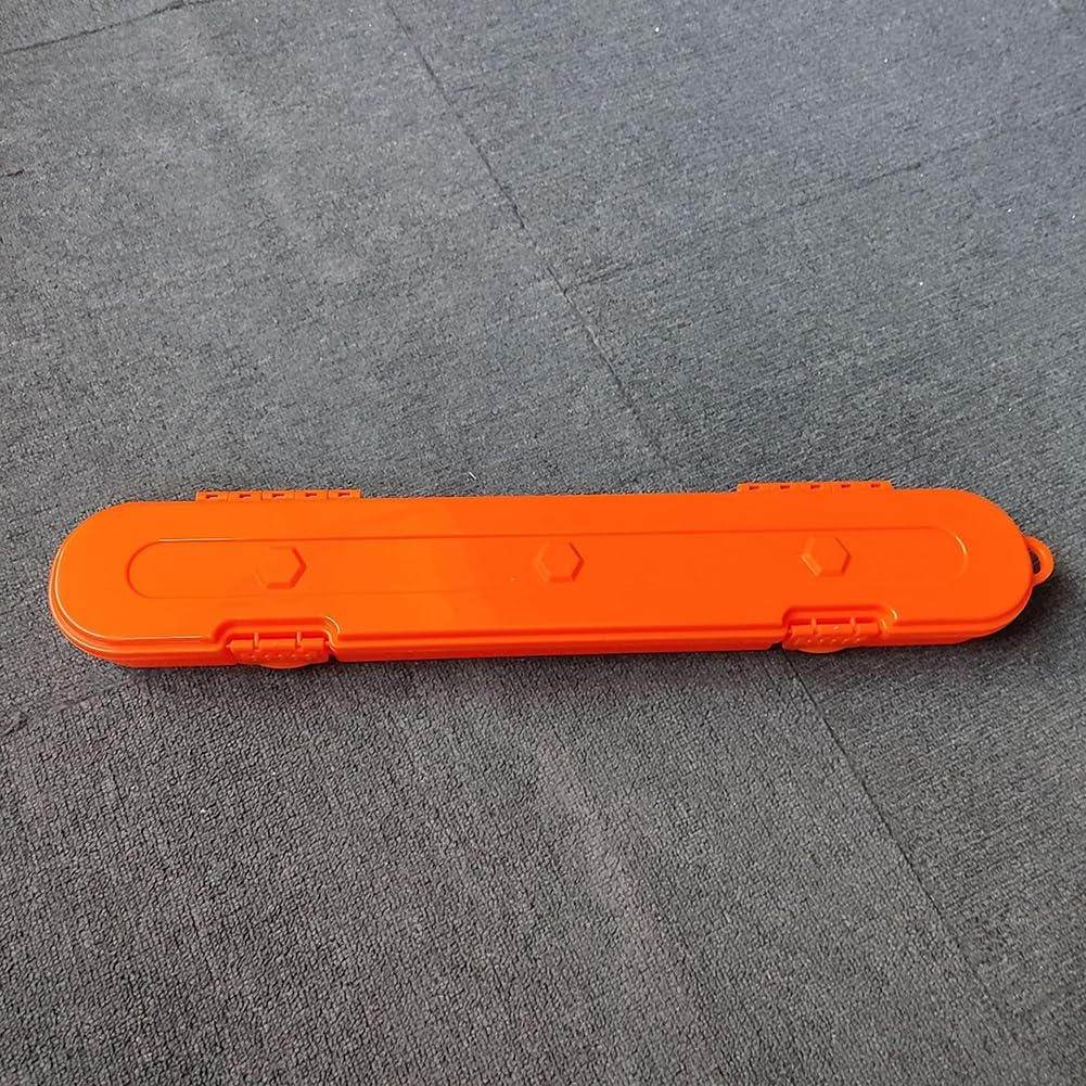 Locker for 6-20Inch Portable Plastic Home Chainsaw Chain Storage Case Waterproof(Orange)