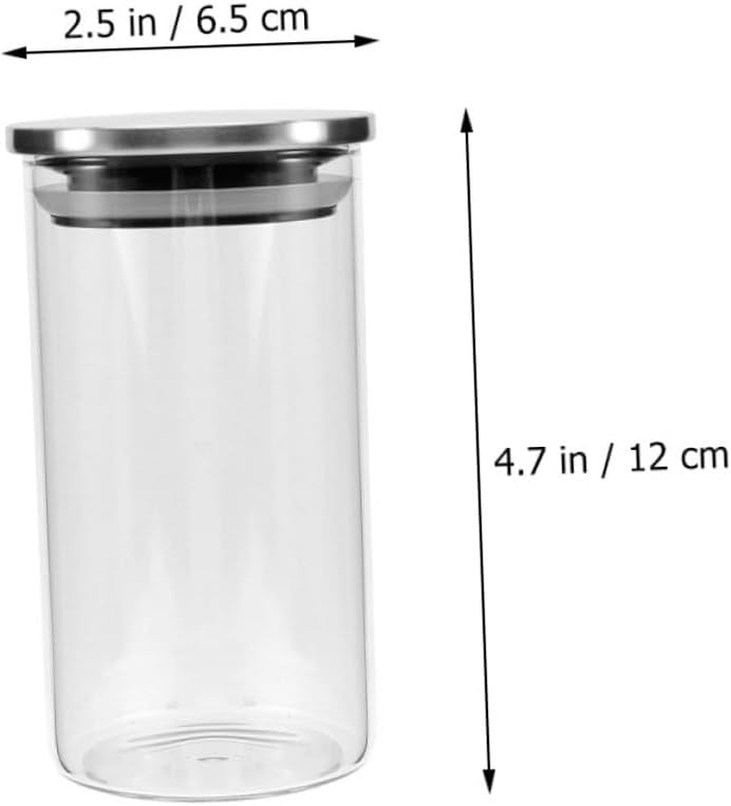 VINTORKY 2Pcs Food Storage Jar Stainless Steel Lid Airtight Kitchen Cereal Canister for Grains Dried Fruits and Snacks Practical Sealed Container for Home Organization image number 5