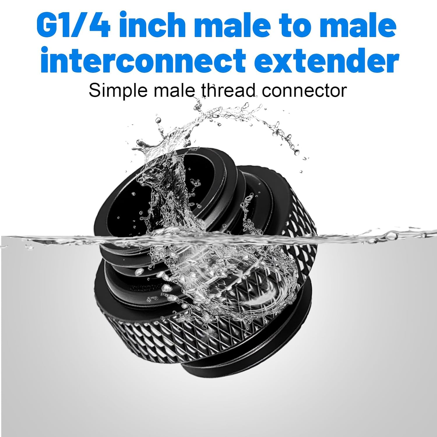 4 Pack G1/4" 5Mm Male to Male Connector, Elbow Water Cooling Fittings, G1/4 Males to Males Extender Fitting, G 1/4 Water Cooling with Sealed O-Ring for Computer Accessories