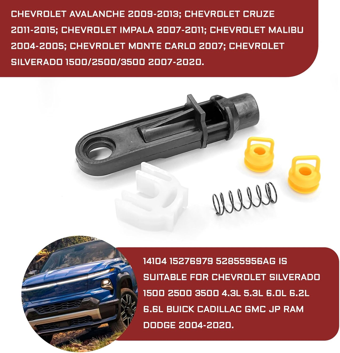 QKYS 5PCS Transmission Shifter Linkage Cable Bushing Repair Kit, Shifter Bushing Replaces# 14104 15276979 52855956AG Compatible with Chevy Silverado 1500 2500 3500, Buick, Cadillac, GMC, RAM image number 4