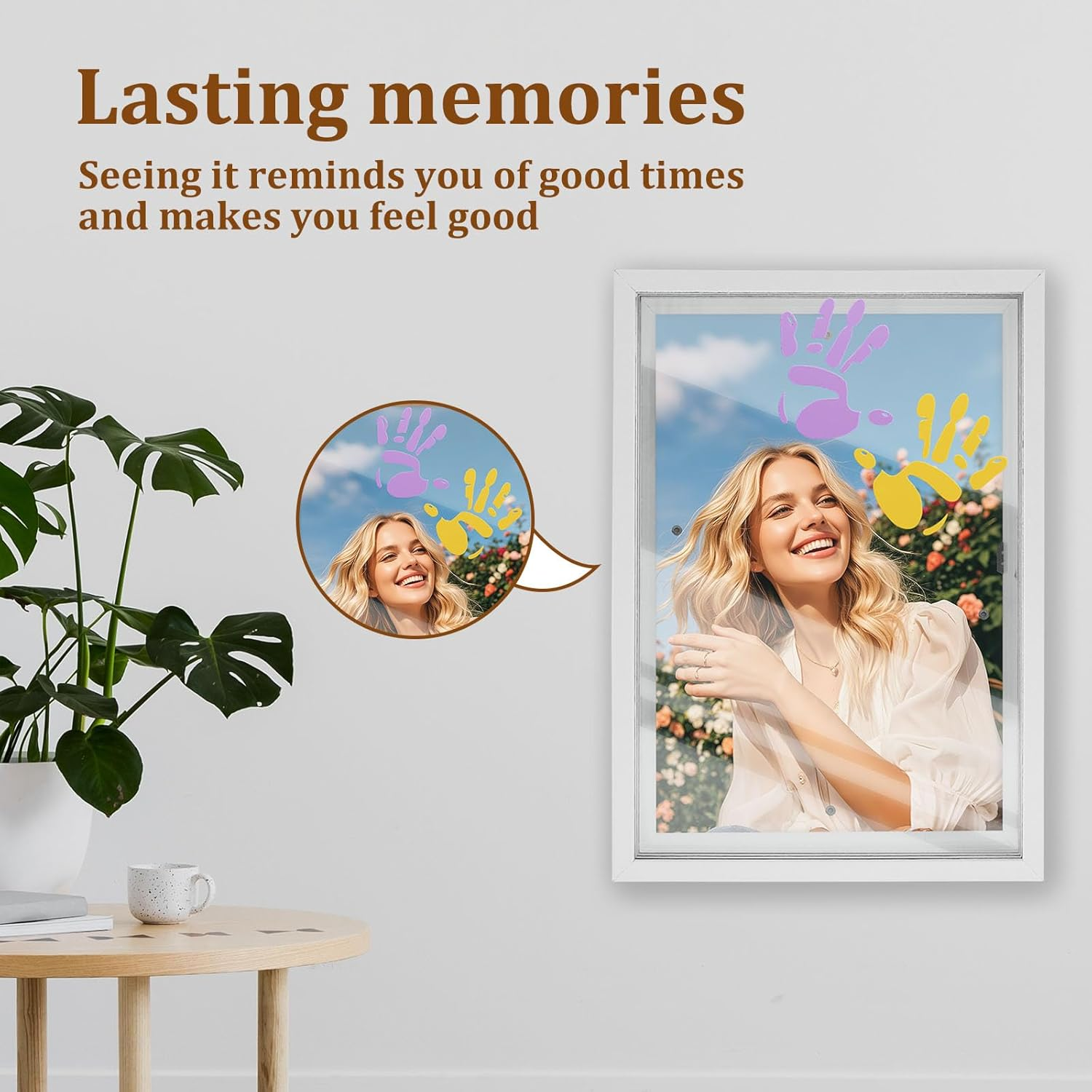 Family Handprint Kit，Diy Baby Hand and Footprint Kit, Significative DIY Craft Keepsake Frame, Memorable Hand Print Photo Frame for Parent Kid Home (White) image number 5