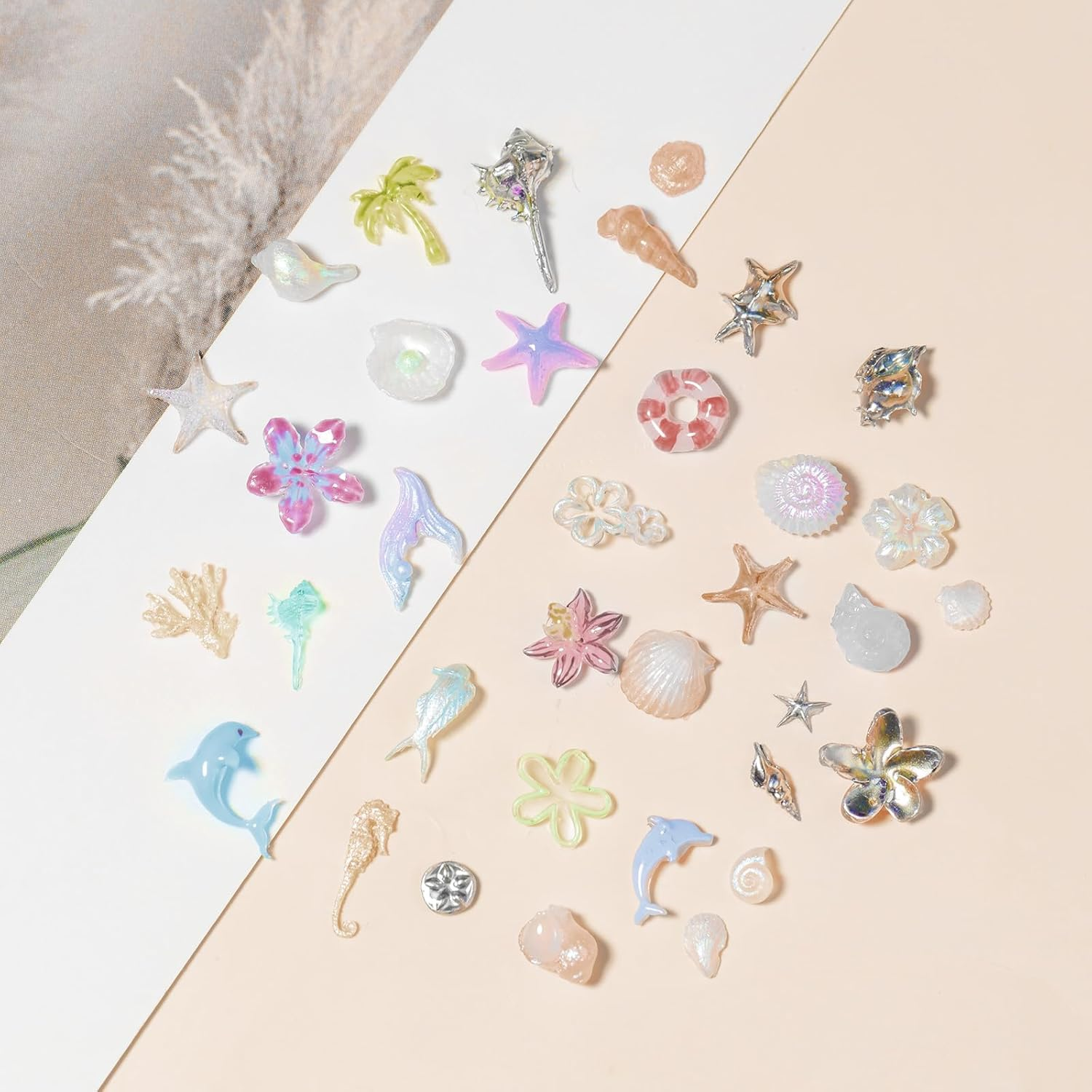 MIZHSE 3D Nail Molds for Nail Art, 1PC Silicone 3D Charm Beach Ocean Nail Molds for 3D Sculpting Gel Nail image number 1