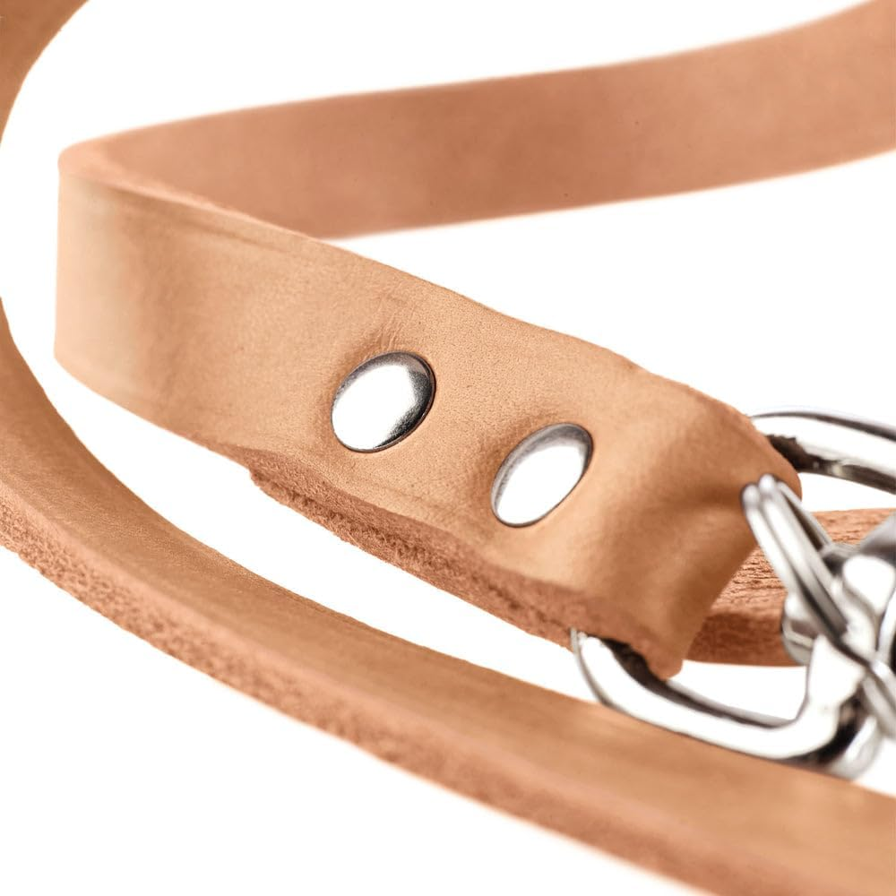 Hunter Adjustable Leather Dog Lead, Colour: Purple, Extra Durable, 3-Way Adjustable, with Leather Key Ring, Made in Germany, Size: 13/200