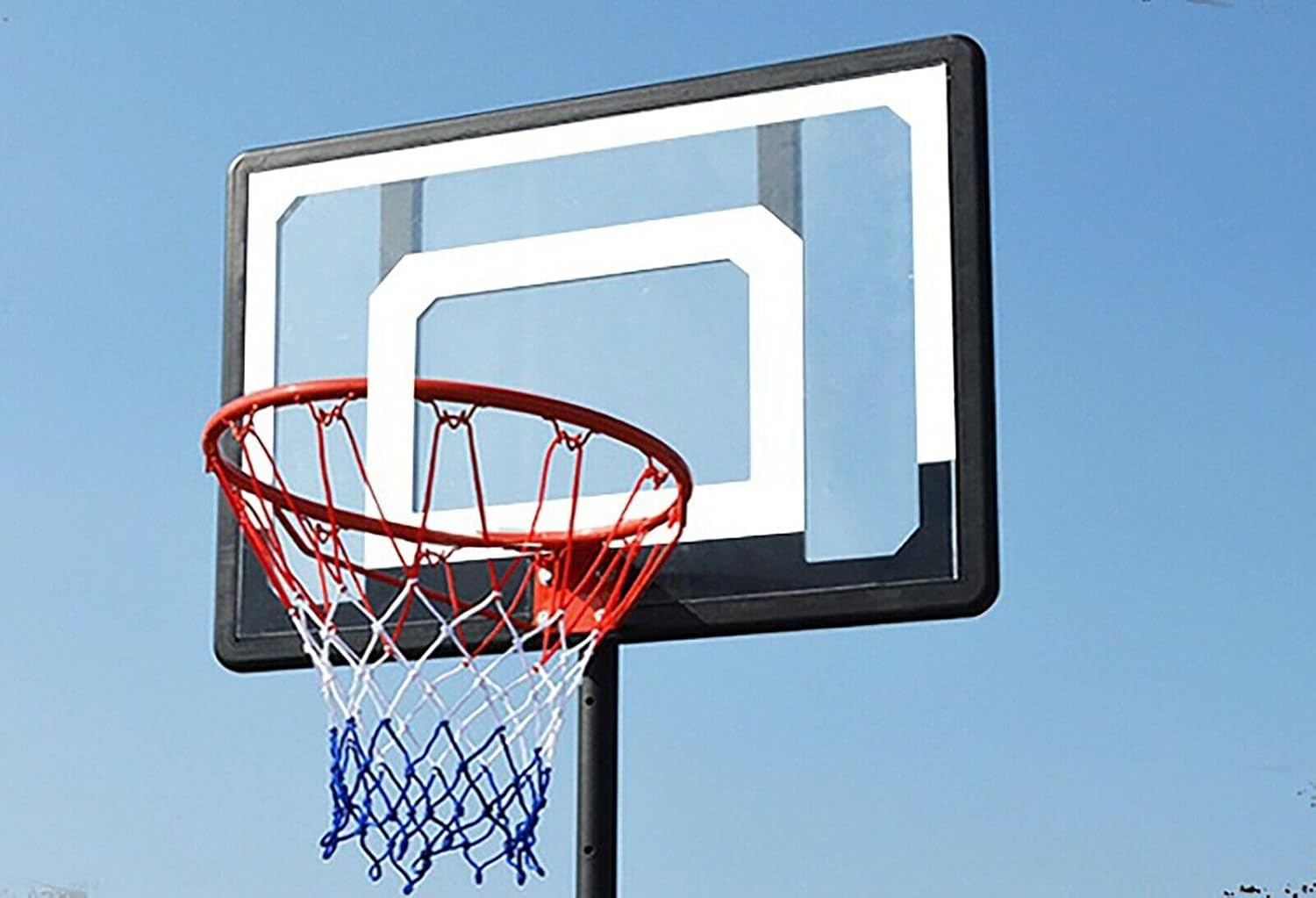 GROZY Portable Basketball Hoop Stand System 2.1M Height Adjustable Net Ring 38" Frame,Basketball Frame Net Set Professional Outdoor Basketball Stand with Wheels for Adults Adjustable High 1.55M-2.1M image number 1