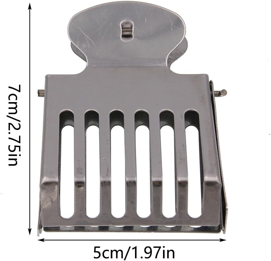 Sagasave 6 Pcs Queen Bee Catcher Clips, Stainless Steel Catcher Trap Box Queen Bee Cage Clips, Beekeeping Tool for Beekeepers