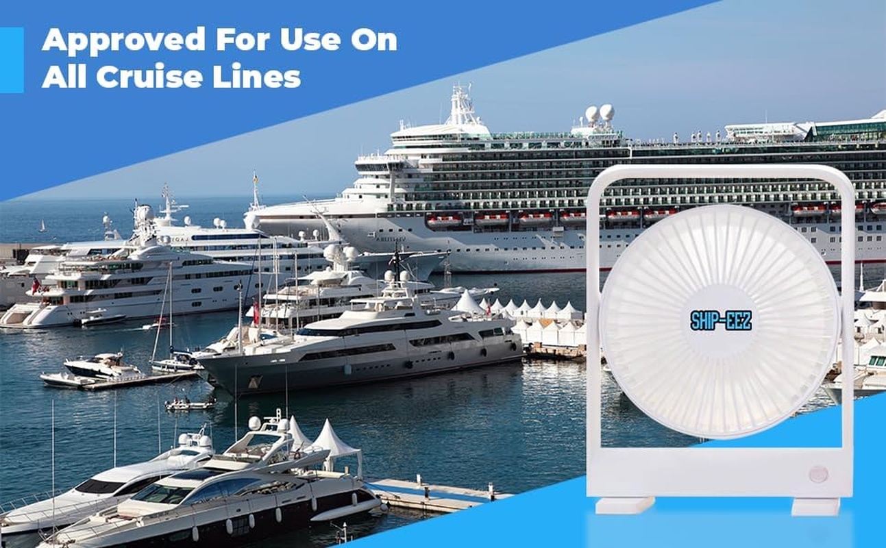 SAILPAK Magnetic Travel Fan, Cruise Ship Approved, Hangs from Statroom Ceilings and Walls
