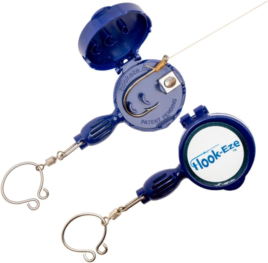 Hook-Eze NEW Larger Model Reef & Blue Water - Hook Tying & Safety Device + Line Cutter - Cover Hooks on 2 Rods & Travel Safely Fully Rigged. Multi Function Fishing Device.