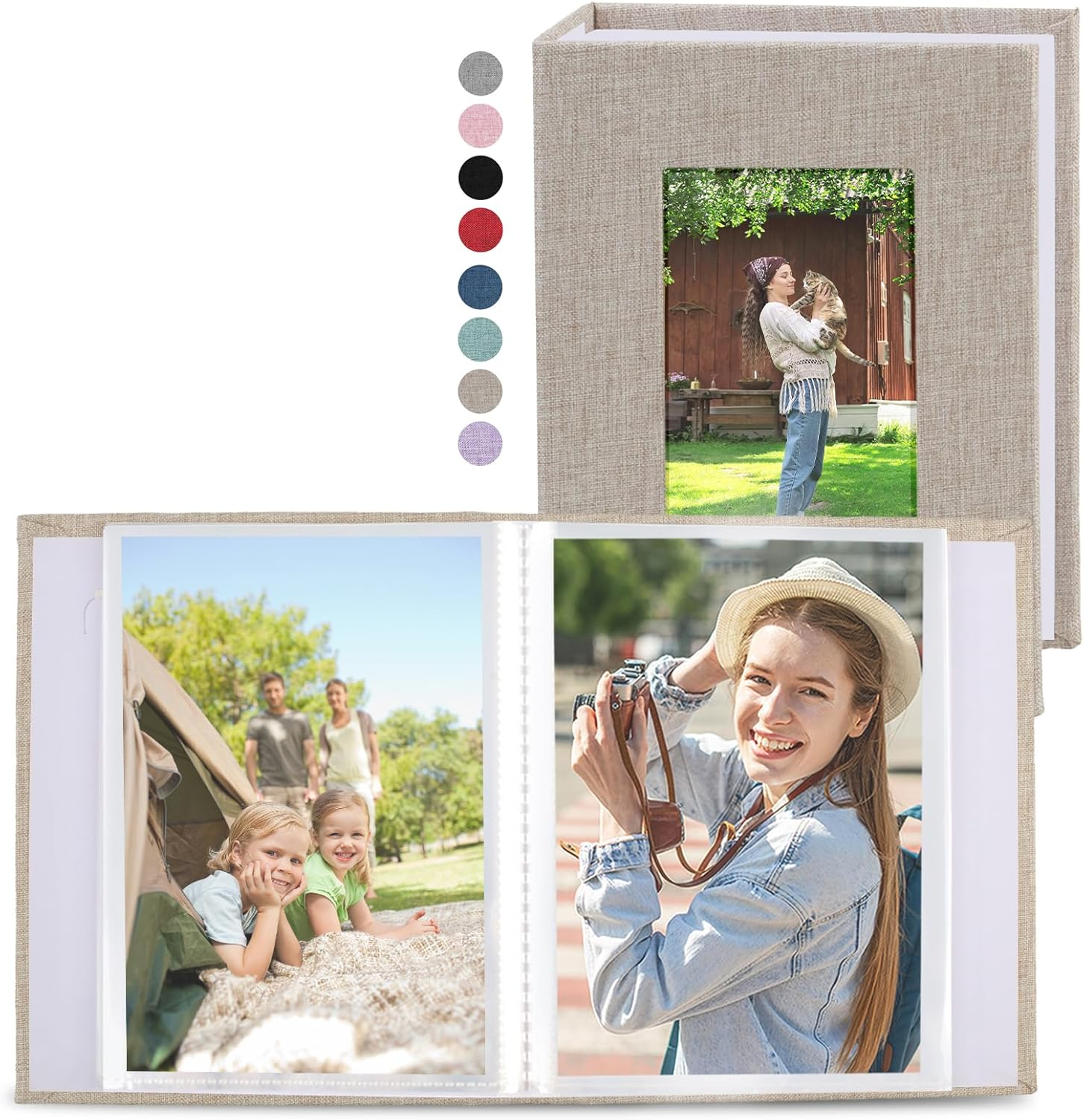 Vivinin 2 Pack Photo Album 5X7, Linen Cover Photo Book, Small Photo Album Book for 36 Pockets Hold 72 Pictures, Picture Book for Photos Family Anniversaries Baby Vacations (Blue)