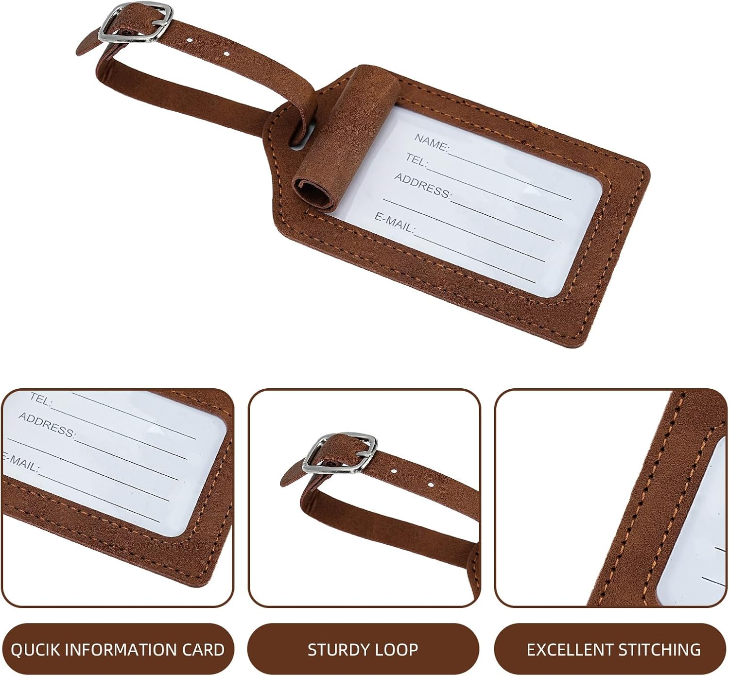 Passport Holder with Luggage Tag Set. Passport Cover and Initial Luggage Tag Set, Passport Holder for Travel and Suitcase Tags, Leather Passport Holder Cover Wallet Travel (Light Blue) image number 2