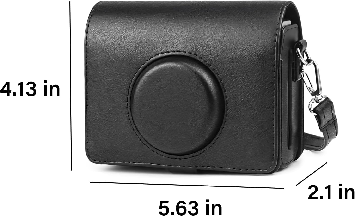 TYUANDOUER Protective Case Compatible with Fujifilm Instax Mini Evo Instant Camera, PU Leather Retro Carry Case for Fuji Instax Mini Evo with Adjustable Shoulder Strapp - Black - Silver image number 6