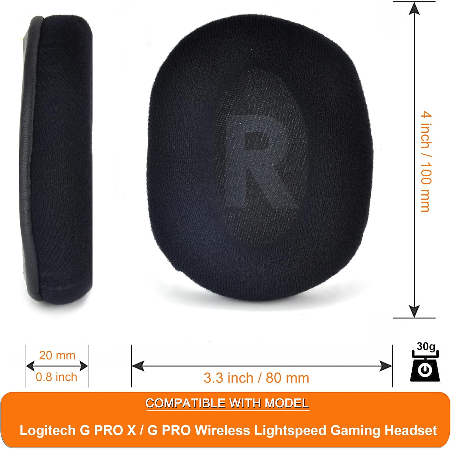 Defean Replacement G Pro X Ear Pads Earpads Cover Ear Cushion Compatible with Logitech G Pro/G Pro X Gaming Headphones (Velour) image number 4
