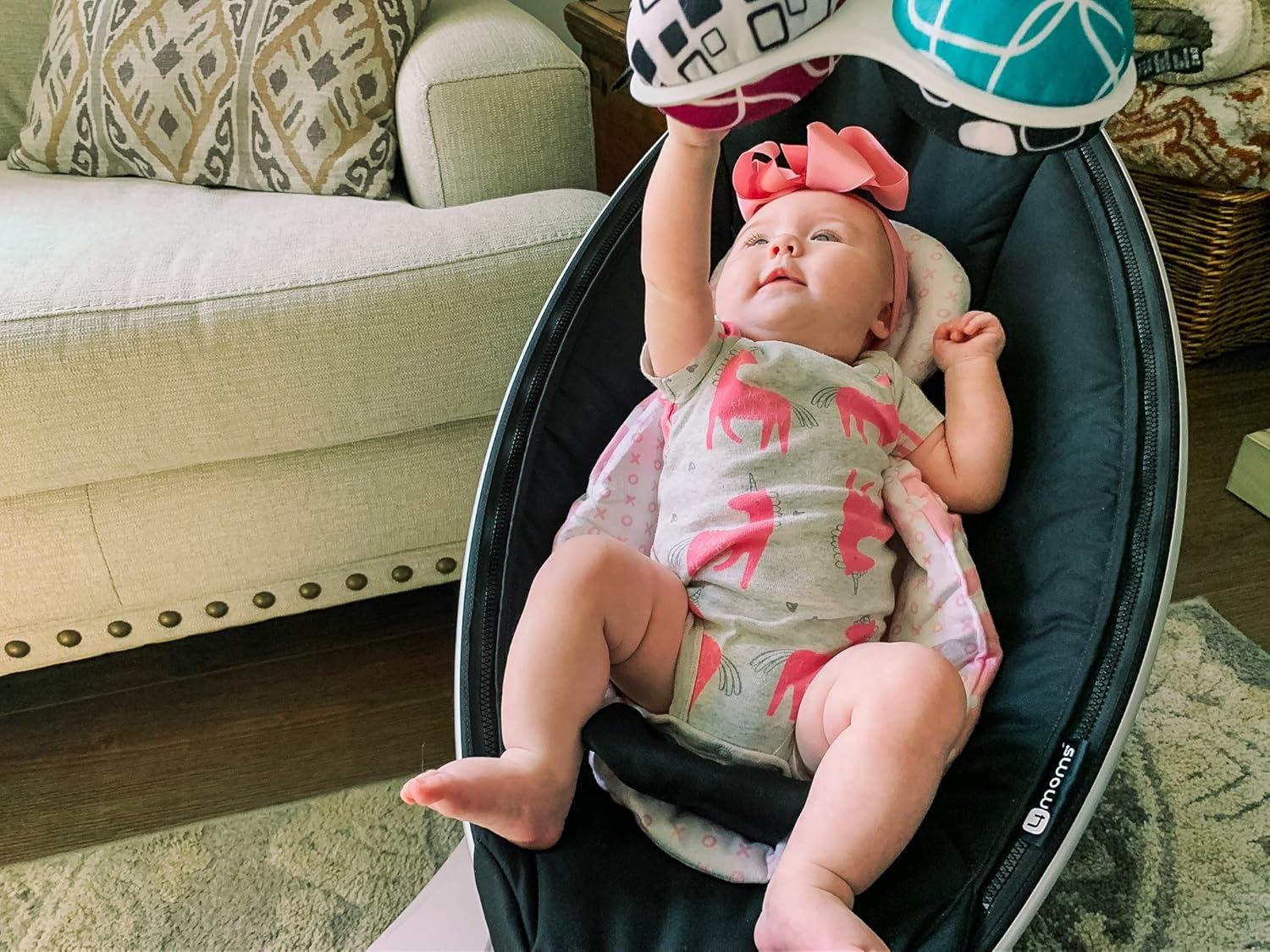 Infant Insert Compatible with 4Moms Mamaroo & Rockaroo &ndash; Car Seat Insert 2 Pack &ndash; Reversible Infant Car Seat Insert &ndash; Soft Plush Minky Car Seat Head Support Insert image number 3