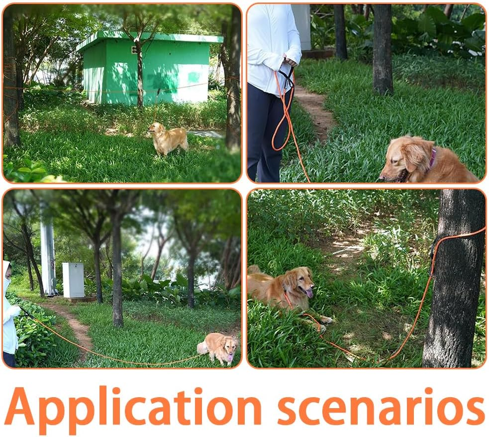 Dog Run for Yard, 15M Portable Overhead Trolley System with 3M Runner Lead for Dogs up to 200Lbs, Tie Out Cable for Camping Tough Dog Tie Out Cable for Outdoor Park Yard image number 2