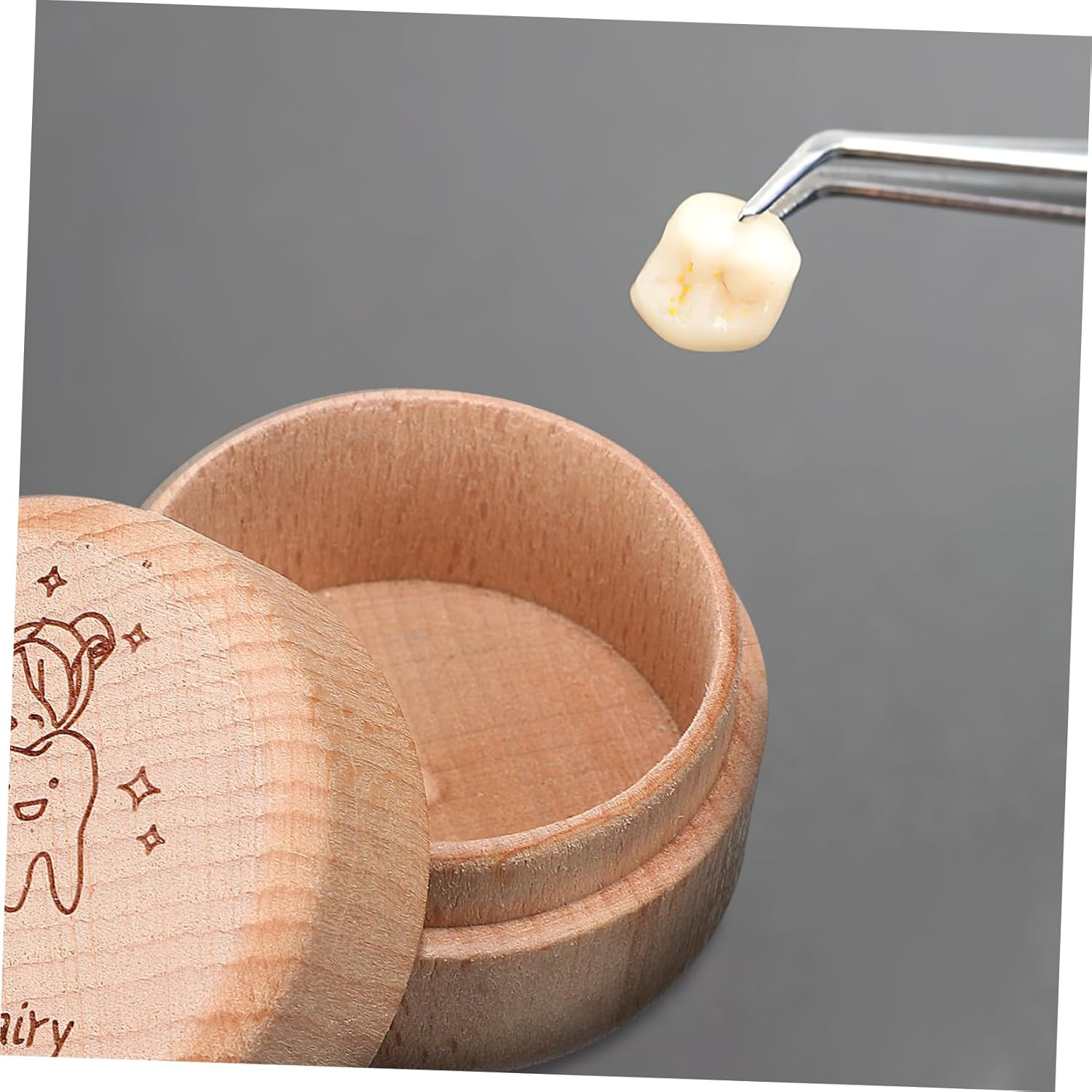 Wooden Tooth Keepsake Box Baby Tooth Holder for Boys and Girls Boys Girls Lost Storage Organizer Memory Keeper image number 1