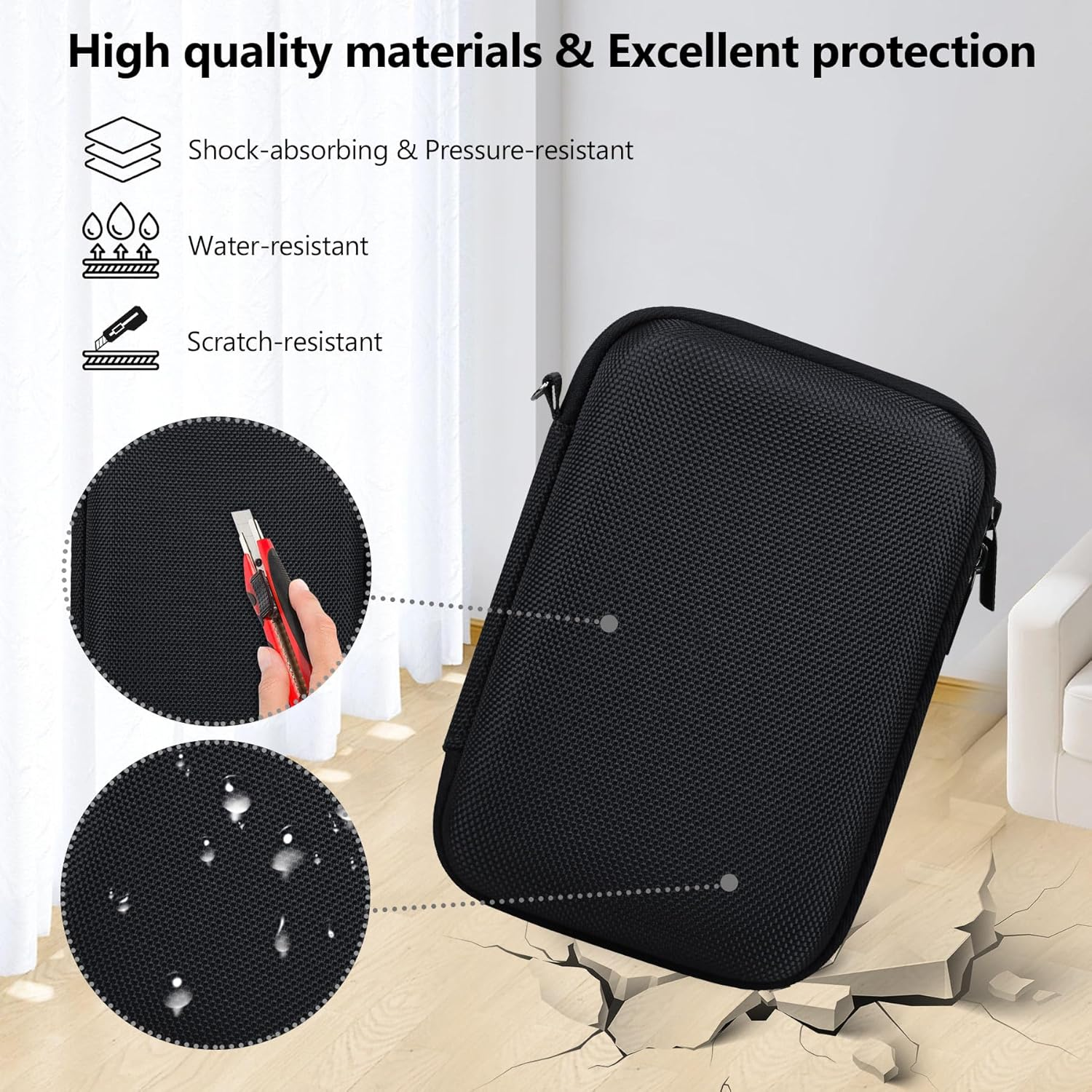 Supmay Hard Travel Case for Fujifilm X-E5 / X100VI / X100V Digital Camera, Digital Camera Storage Case with Mesh Pocket for Batteries, SD Card, USB Cable, Black image number 5