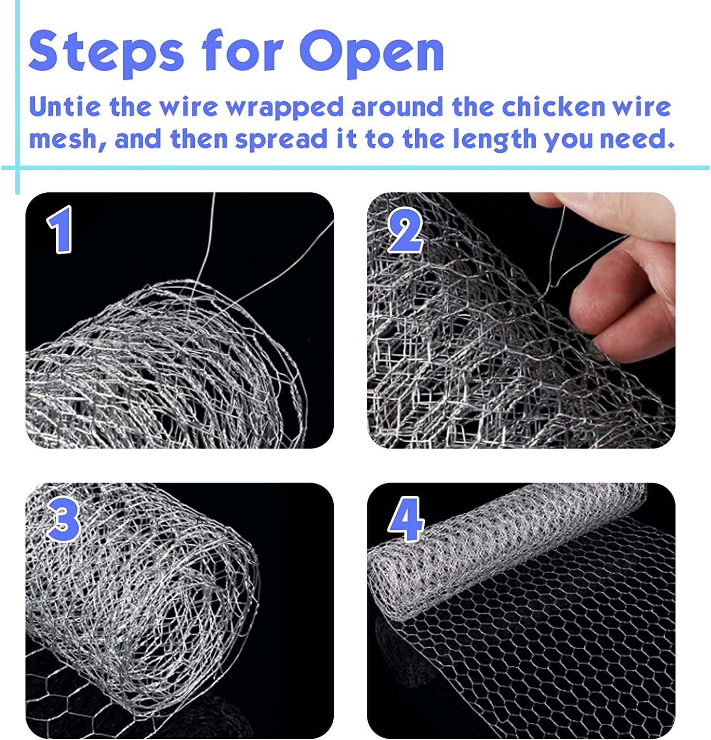 13.78 X 157.48 Inch Galvanized Hexagonal Wire Mesh Lightweight Metal Hexagonal Wire Netting for Craft Projects, Home Use and Gardening W200031 image number 4