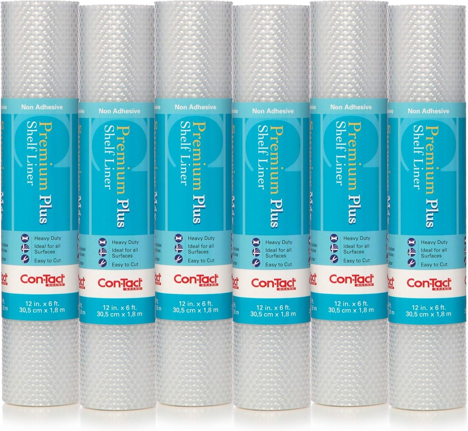 Con-Tact Brand Premium plus Non-Adhesive Shelf Heavy Duty and Multi-Functional Drawer Liner, Protect and Organize Your Shelves and Drawers, 18" X 6', Nova Crystal Clear, Pack of 6 Rolls image number 1