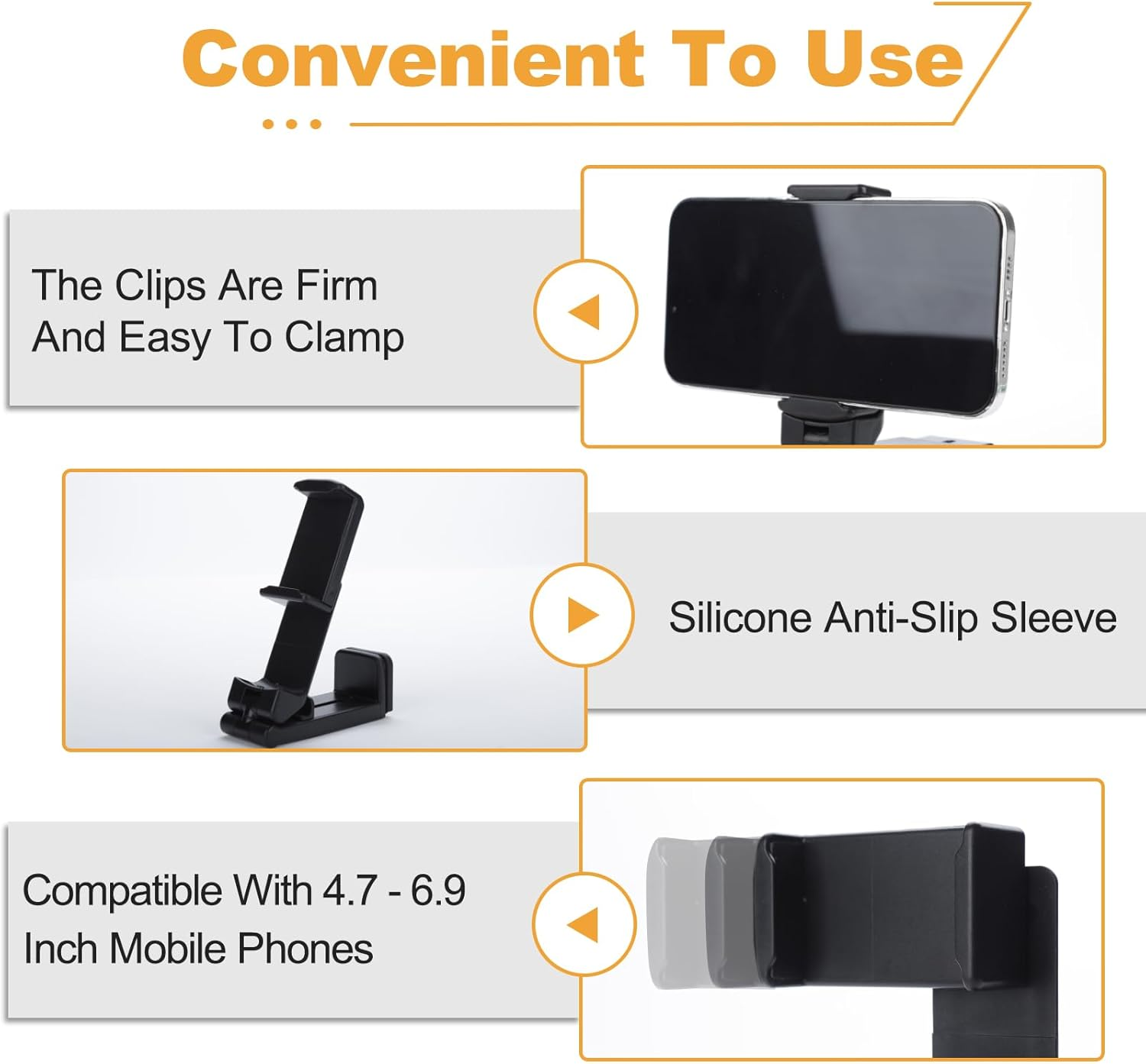 2 Pack Airplane Phone Holder,Adjustable 360 Degree Rotation,Travel Accessories for Cruise Car Mount Cell Stand Air Plane Table Seat Desk Vacation Size Golf Cart Universal Hands Free image number 6