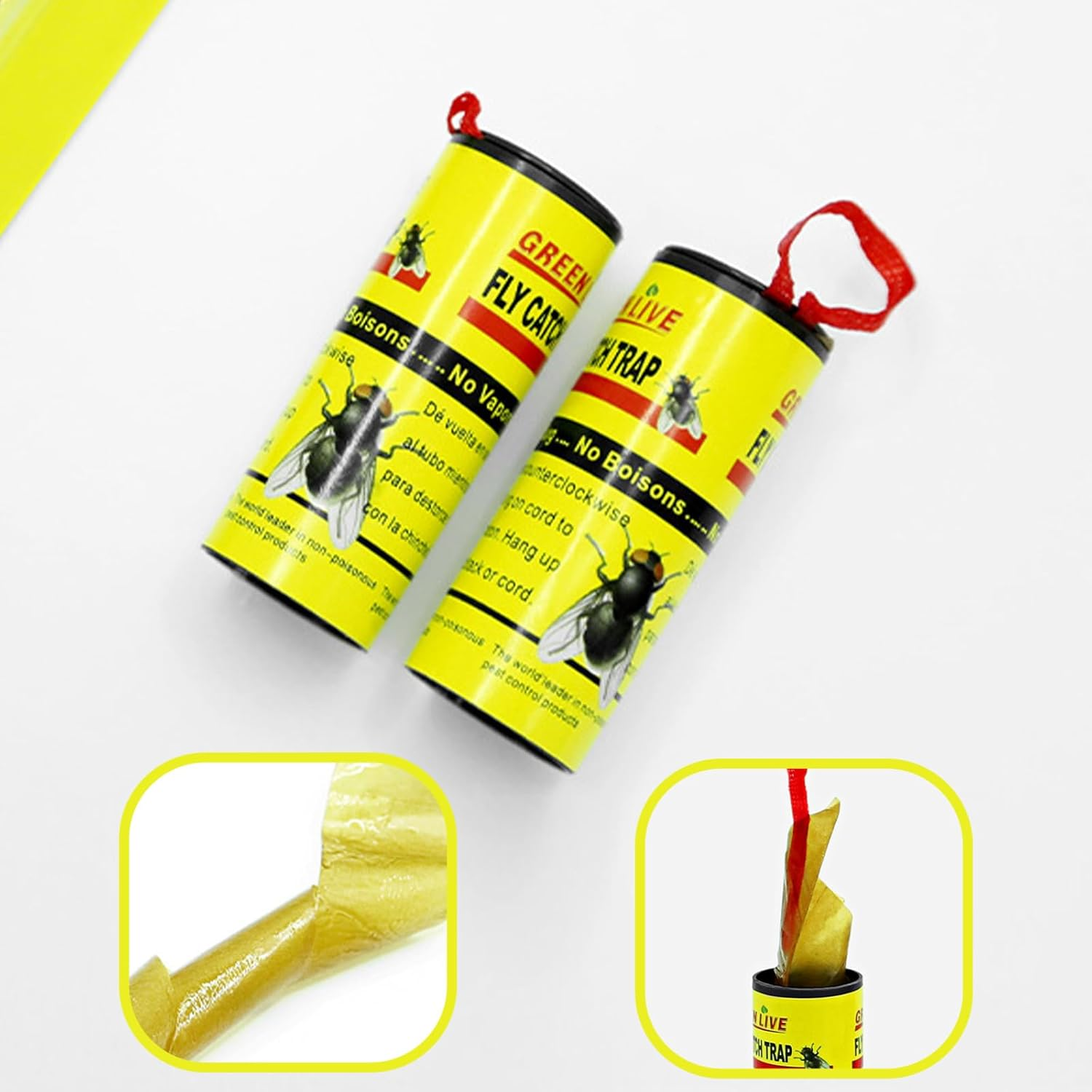 24 Pcs Fly Trap, Effective Fruit Fly Trap, Non-Toxic Gnat Trap, Suitable for Kitchen, Garden Indoor Outdoor Use Fruit Fly Control image number 1