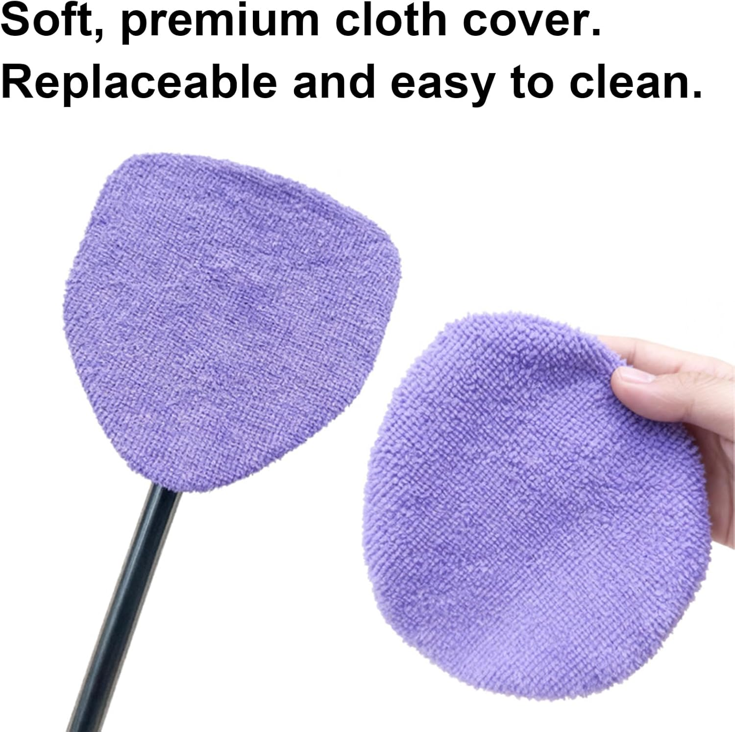 Windshield Cleaner inside - Soft Non Slip Compact Wiping Tool | Car Windshield Cleaner Tool - for Automotive Vehicle Trunk Home Indoor Garage Outdoor Father Friend - Purple image number 5