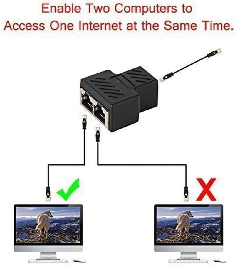 FARLINK 3-Way RJ45 Ethernet Splitter Adapter, High-Speed Gigabit LAN Network Connector for Home Office Gaming, Cat5E/Cat6 Compatible（1 Pack） image number 3