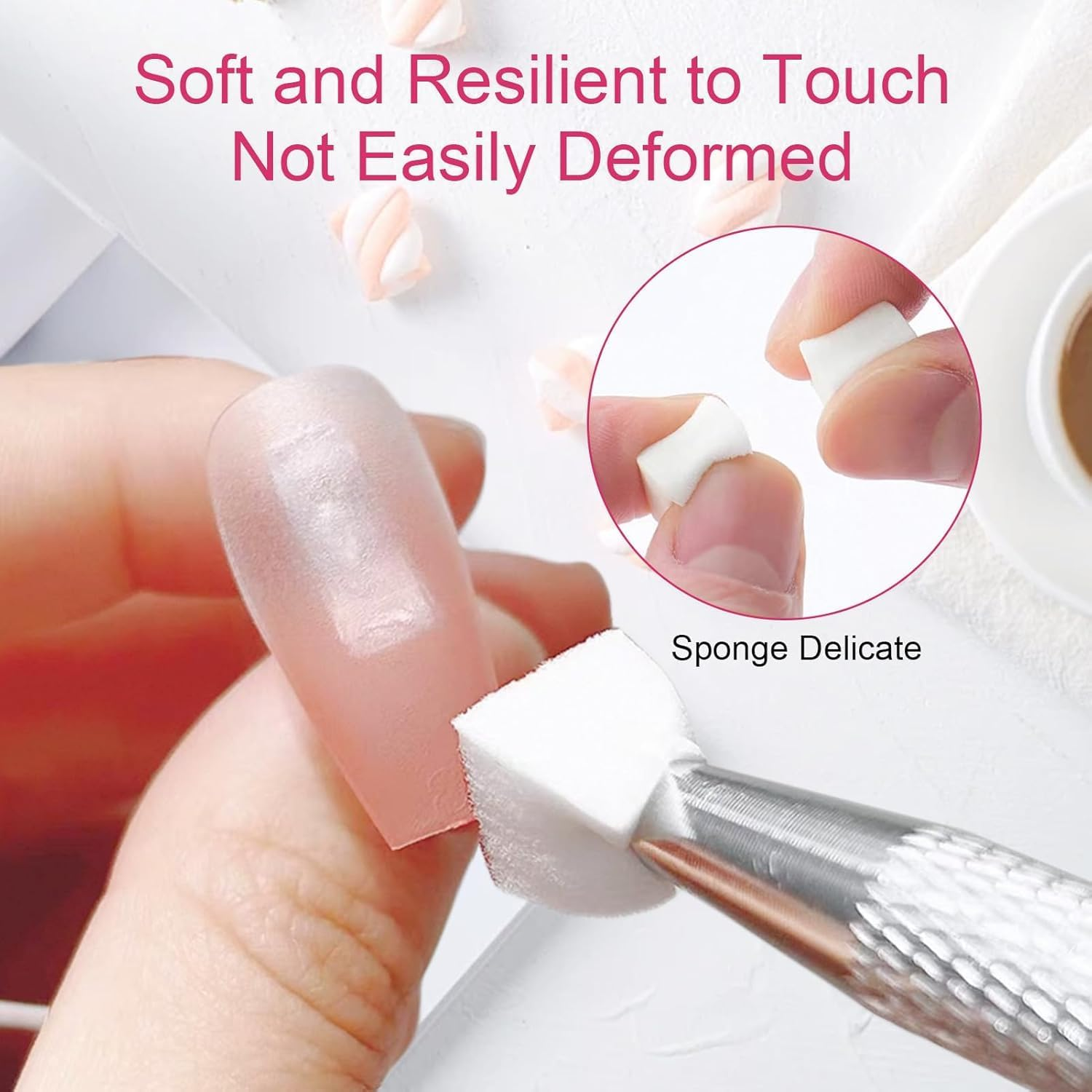 200Pcs Nail Sponges for Ombre - 100 White & 100 Colour Sponges + 2 Claw Pens Kit | Reef-Safe Ombre/Blooming Tools for DIY Nail Art,Home & Salon image number 5