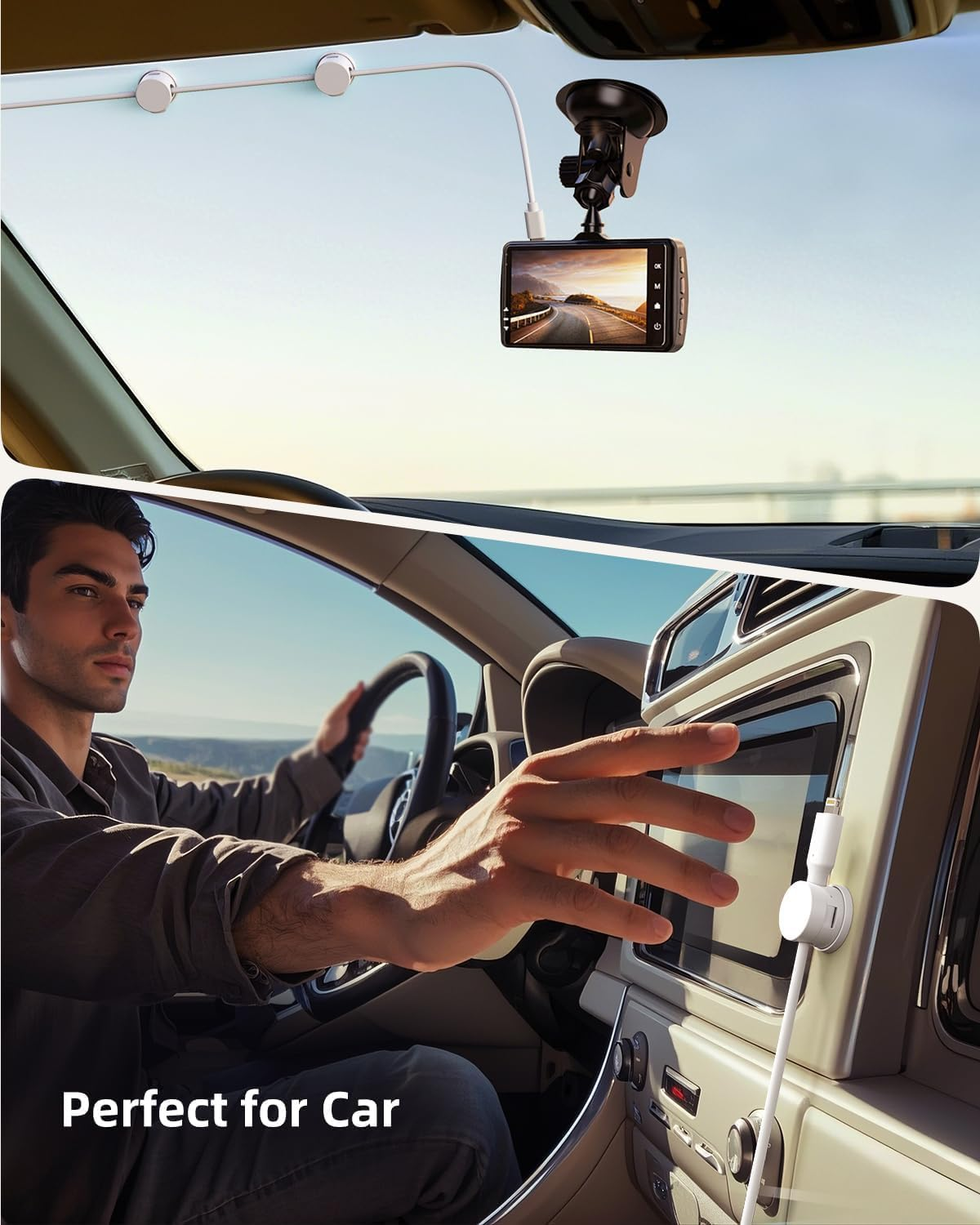 Rotatable Cable Management Clips, 6 Pack Cord Organizer Holder, Strong Adhesive Desk Cable Management, Phone Charging Cords Organizer Neatly for Home,Office,Car,Desk,Nightstand image number 5