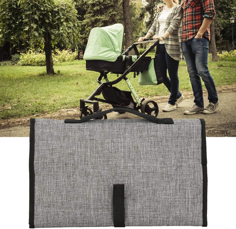 Baby Changing Pad, Travel Changing Mat Convenient Portable Waterproof with Small Storage Bag for Moms Dads for Stroller Walks or Diaper Bag(Grey) image number 3