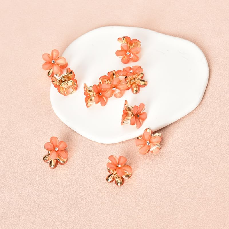10 Pcs Small Flower Claw Clip Flower Hair Clips for Women Girls Flowers Hair Barrettes Flower Hair Accessories for Women No Slip Styling Flower Hairpin image number 1