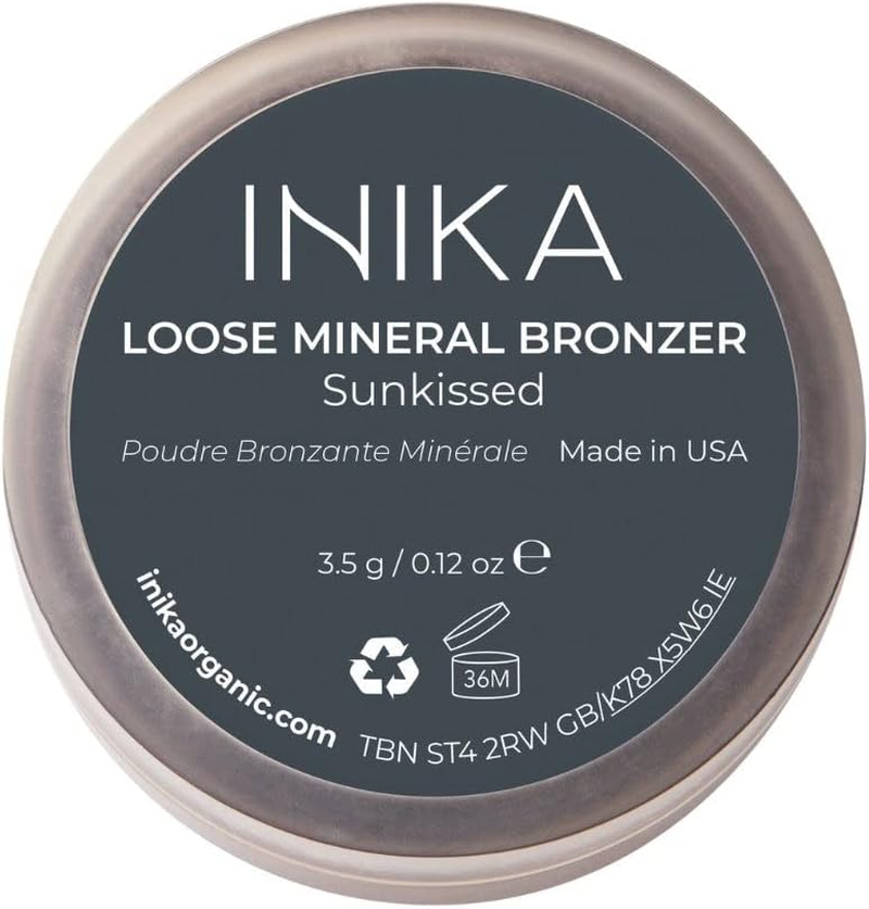 INIKA Loose Mineral Bronzer | Sunkissed Summer Glow from All-Natural Bronzing Powder. Blendable yet Rich Color. Shimmering Light Golden Bronzer Tone. Synthetic Free. Vegan Formula. Sunkissed 7G image number 3