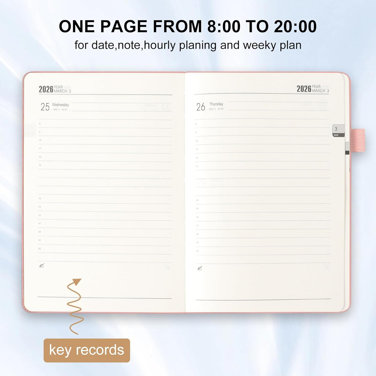 2026 Diary A5 Week to View, Academic Diary Page a Day, Academic Planner for Business, Writing and Note Taking(Dark Green) image number 2