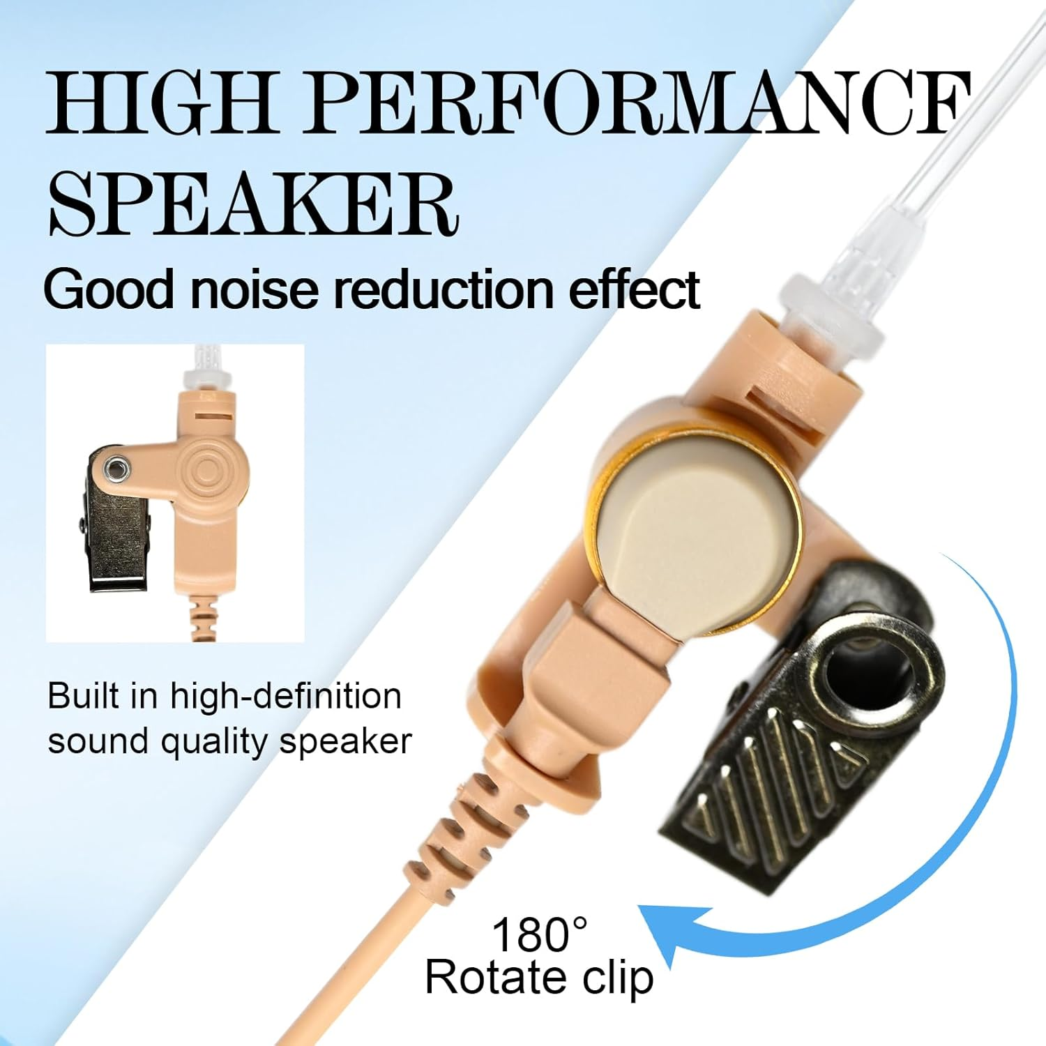 Pdflie 3.5Mm IFB Kit Earpiece Broadcast Communication Headset Anchor Broadcaster In-Ear Professional Earset with 1/4" Connector for Iphone Android Telex Lecstronics Clear-Com Comrex (Flesh Skin) image number 4