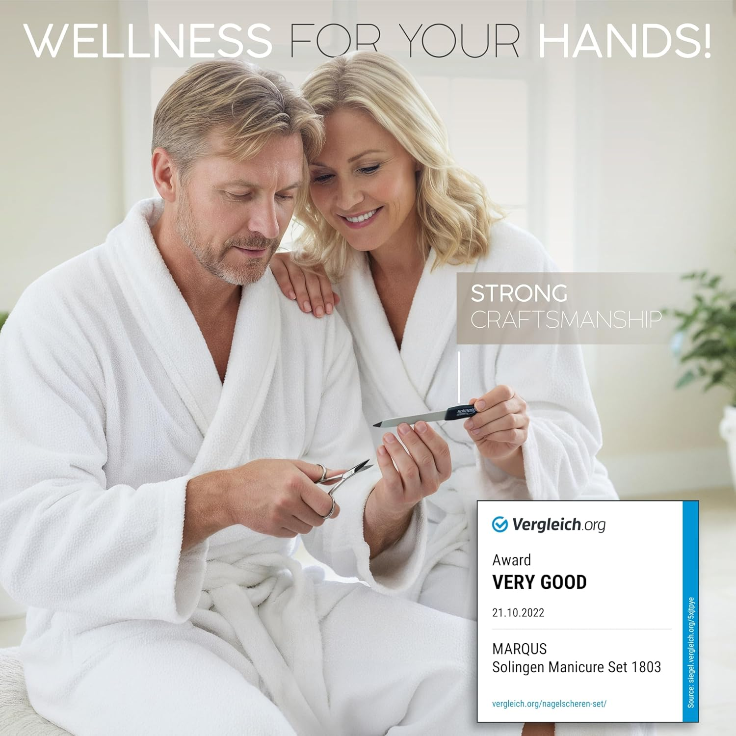 Manicure Set Solingen Made in Germany - 7 Piece Exclusive Finger & Toe Nail Clippers Kit for Women and Men in Real Leather Case, Color Black - Nappa Black image number 1