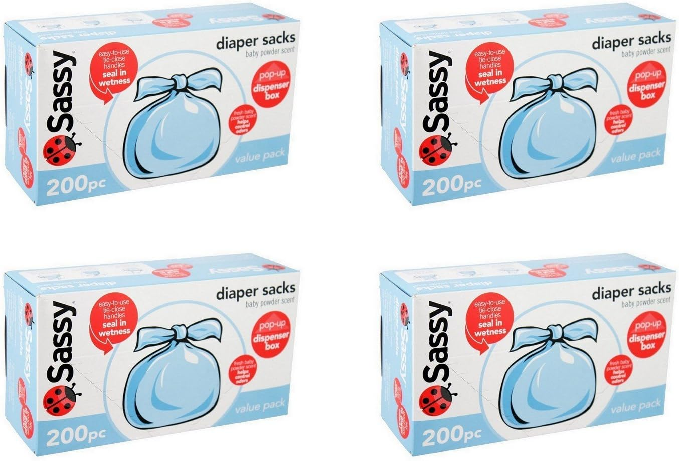 Sassy Baby Disposable Diaper Sacks, 200 Count, Packaging May Vary image number 1