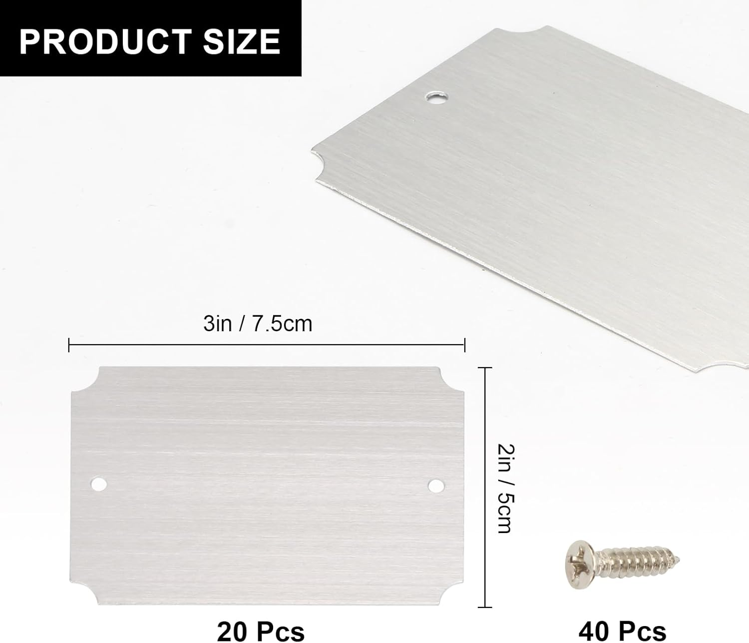 20 Pcs Name Plates Laser Engraved, Plaques Personalized Engraved, Solid Metal Plate, Name Plate for Desk, Personalized Plaque Blank, Custom Name Tag, Laser Engraving Blanks (2'' X 3'') (Silver) - Gold image number 2