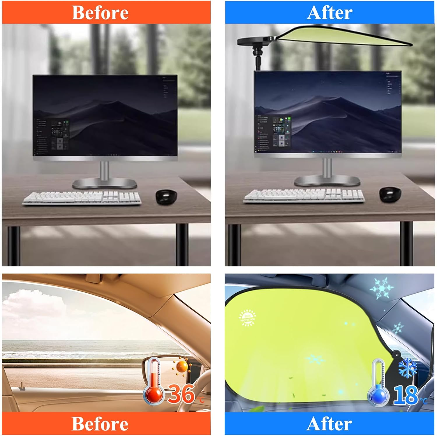 Adjustable Office Cubicle and Desk Shade - Flexible Desk Light Blocker for Privacy, Glare Reduction & Comfort, Laptop Sun Shade for Working outside Essential Office Desk Accessory image number 1