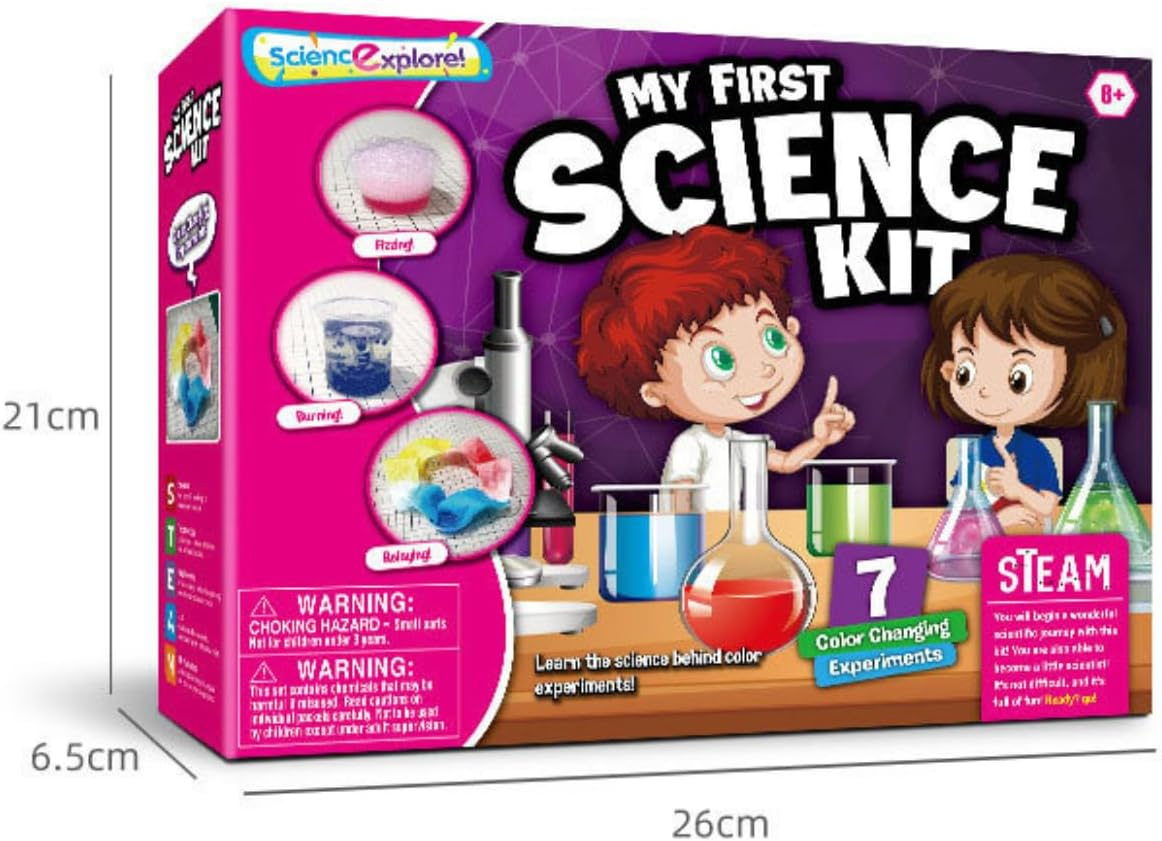 Why2Wise My First Science Experiment Kit - 7 Colour Changing Experiments, STEM Activities, Educational Science Toys for Boys Girls, Chemistry Set, Age 6-10, 10-12 image number 2