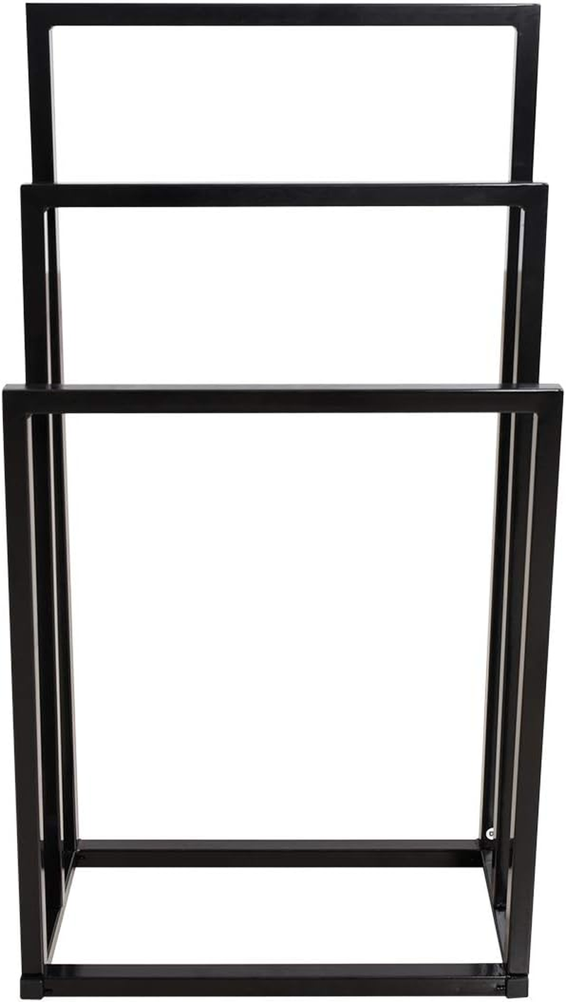 3 Tiers Freestanding Towel Racks for Bathroom, Metal Towel Rack Standing Towel Holder Drying Hand Towel Stand Holder, Black image number 2