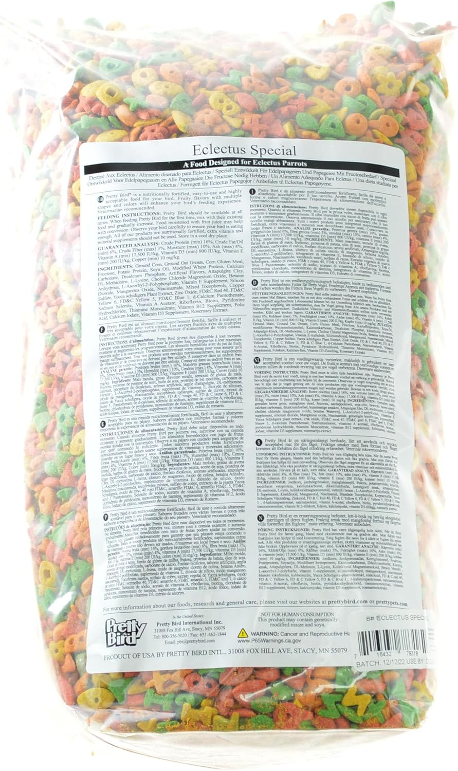 Pretty Bird Eclectus Special for Birds 8Lb