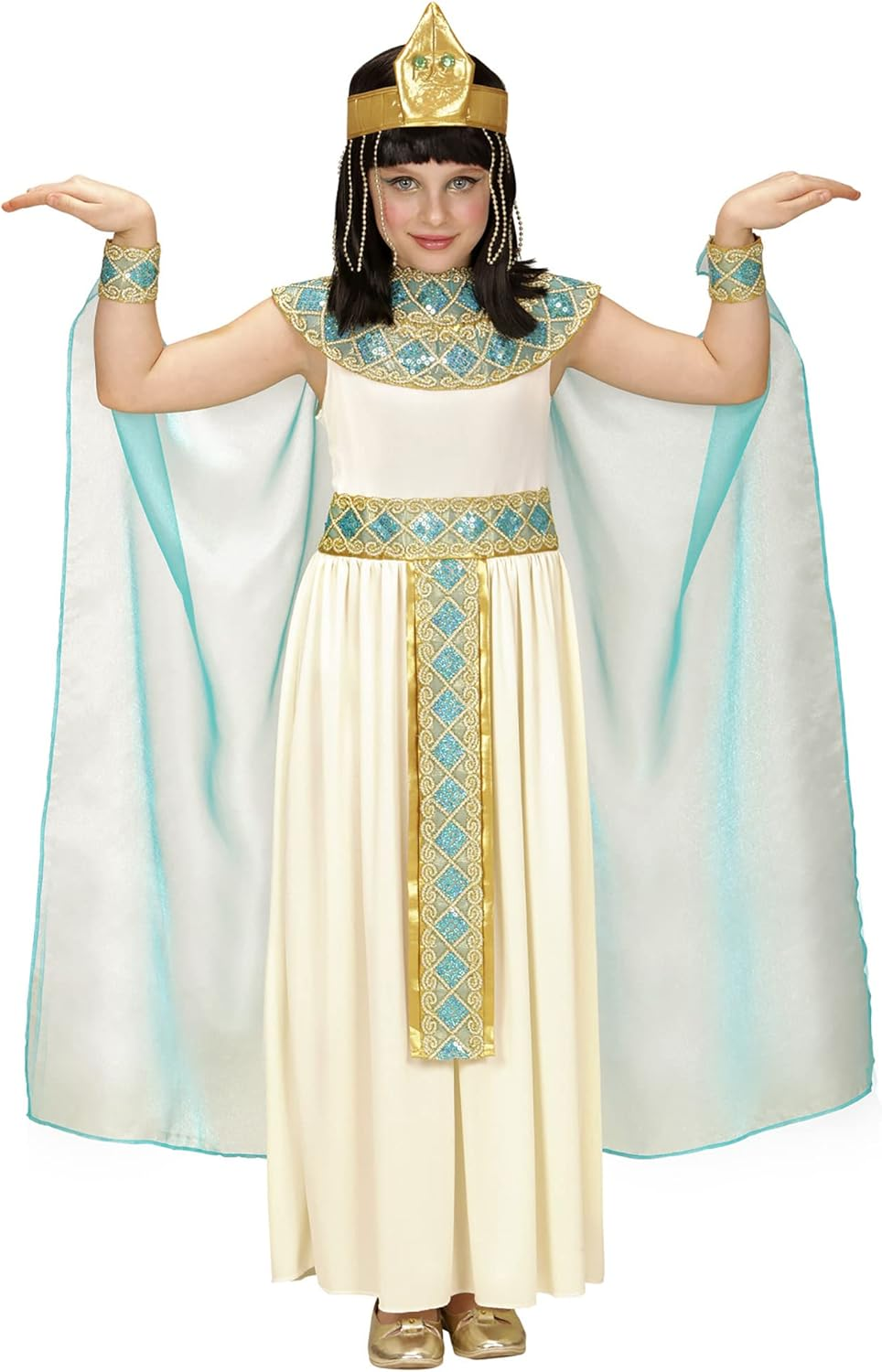 W WIDMANN MILANO Party Fashion - Kinderkost&uuml;m Cleopatra, Kleid, &Auml;gyptische K&ouml;nigin, Faschingskost&uuml;me image number 3