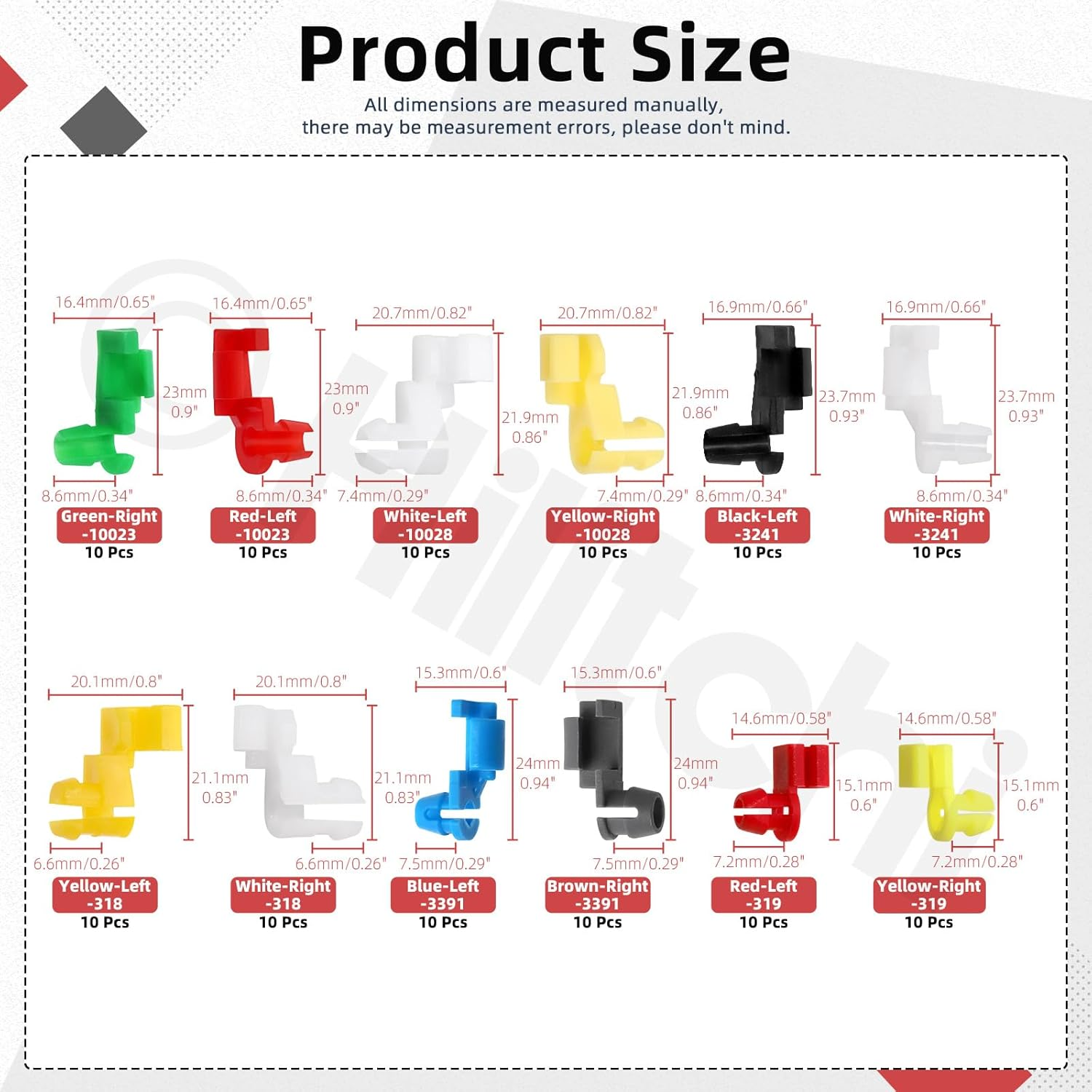 Hilitchi 120-Piece Door Lock Rod End Clip Kit, Handle Lock Rod Cover & Hood Latch Push Fastener Set for Left/Right Handles and Tailgate Lever, Compatible with Most Vehicle Models image number 6