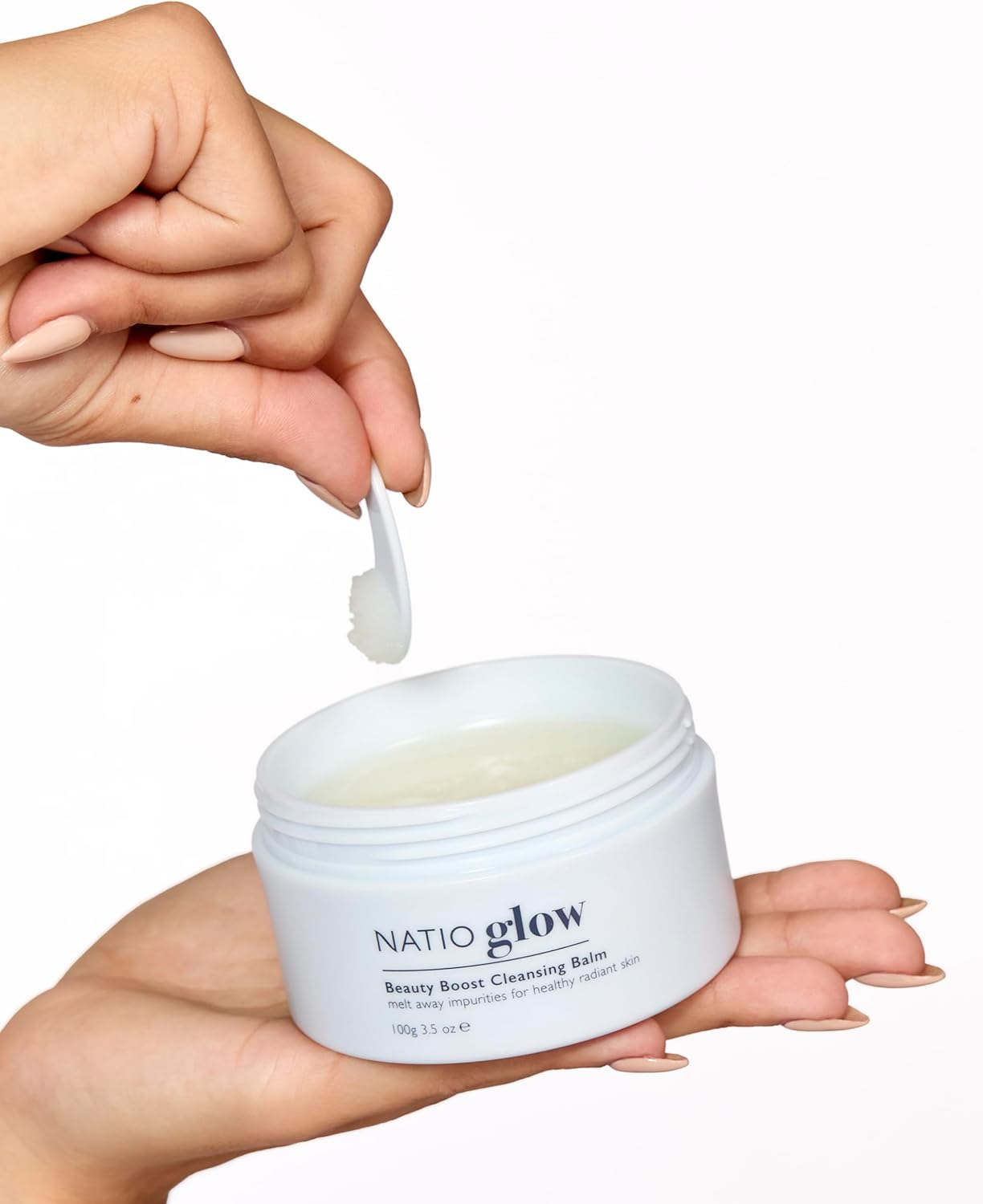 Natio Australia Glow Beauty Boost Cleansing Balm - Clinically Tested & Fragrance Free - Melt Away Impurities & Makeup - Hydrating & Brightening Makeup Remover - Kakadu Plum, Pomegranate, Goji Berry and Vitamin E - Vegan Friendly & Made in Australia