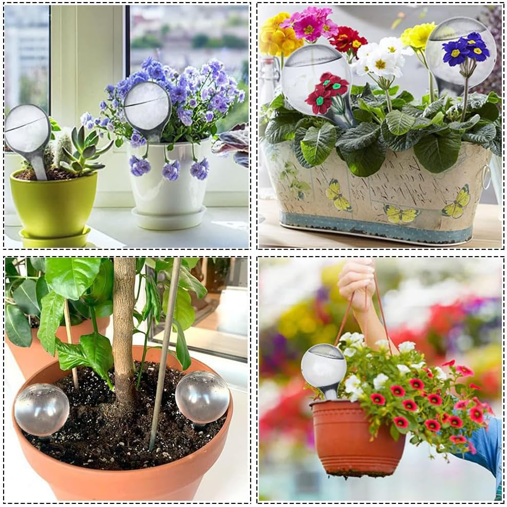 Esforzarse 12 Pcs Plant Watering Bulbs, Clear Plant Self-Watering Globes, Automatic Water Device for Garden Indoor Outdoor(13.5 &times; 5.1 Cm) image number 3